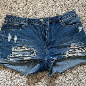 Articles Of Society Blue Distressed Jean Shorts